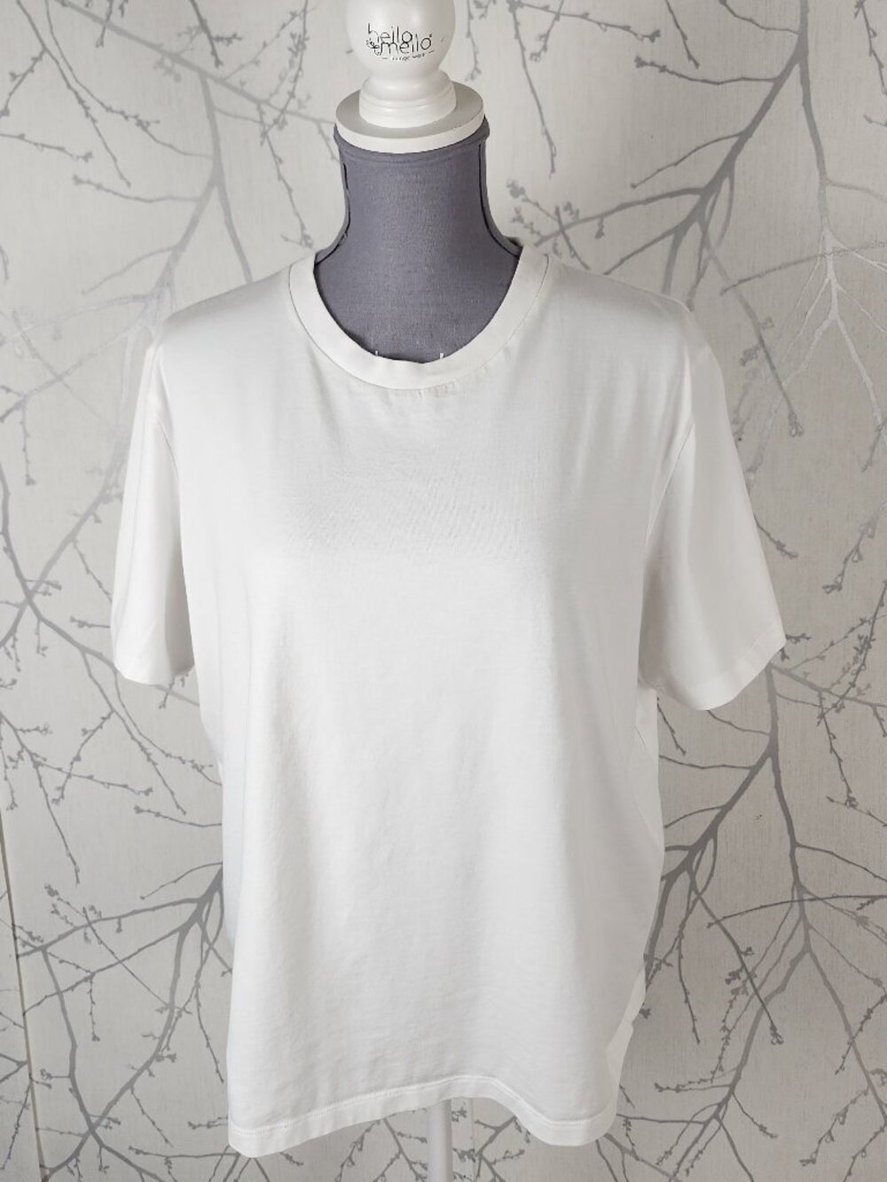 Babaton White 100% Cotton Boxy Fit Crewneck Tee